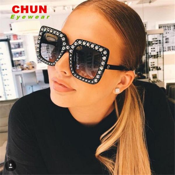 sunglasses chun 2021 designer ladies oversized square women diamond frame mirror sun glasses for female j70, White;black
sunglasses chun 2021 designer ladies oversized square women diamond frame mirror sun glasses for female j70, White;black