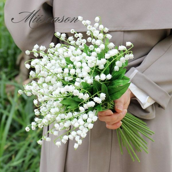 decorative flowers & wreaths white artificial plastic lily of the valley home table office wedding flower party decoration green leaf bouque
decorative flowers & wreaths white artificial plastic lily of the valley home table office wedding flower party decoration green leaf bouque