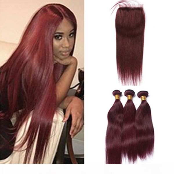 #99j burgundy peruvian human hair weaves 3bundles with closure 4pcs lot wine red straight human hair lace closure piece 4x4 with bundles, Black;brown
#99j burgundy peruvian human hair weaves 3bundles with closure 4pcs lot wine red straight human hair lace closure piece 4x4 with bundles, Black;brown