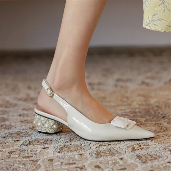 sandals pearl heel pointed toe women low summer shoes for ladies genuine leather, Black
sandals pearl heel pointed toe women low summer shoes for ladies genuine leather, Black