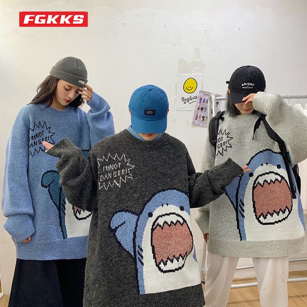 Men's women's high shark pattern round neck sweater, Harajuku, cartoon, autumn and winter, White;black
Men's women's high shark pattern round neck sweater, Harajuku, cartoon, autumn and winter, White;black
