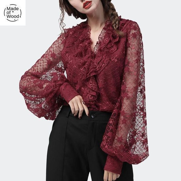 2020 new spring autumn women solid color v-neck ruffle trim chiffon blouse female long lantern hollow out sleeve shirt x211, White
2020 new spring autumn women solid color v-neck ruffle trim chiffon blouse female long lantern hollow out sleeve shirt x211, White