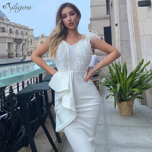 casual dresses ailigou 2021 fashion ladies elegant feather beaded ruffled tight dress vestidos celebrity party club, Black;gray
casual dresses ailigou 2021 fashion ladies elegant feather beaded ruffled tight dress vestidos celebrity party club, Black;gray