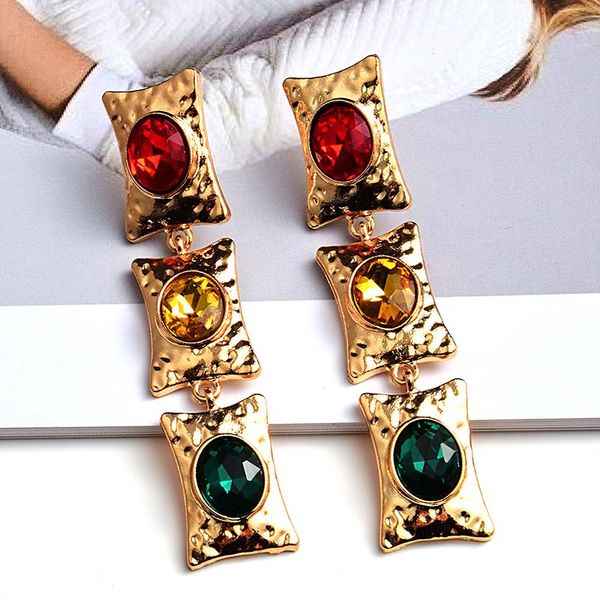 wholesale new gold metal colorful crystals long dangle drop earrings fine pendientes jewelry accessories for women, Silver
wholesale new gold metal colorful crystals long dangle drop earrings fine pendientes jewelry accessories for women, Silver