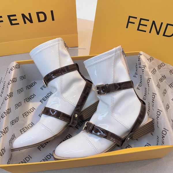 designer womens boots luxury white brown mirror patent leather buckle decoration round head low heel with box size 35-40, Black
designer womens boots luxury white brown mirror patent leather buckle decoration round head low heel with box size 35-40, Black