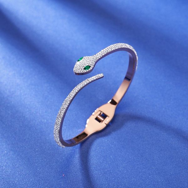 new arrival full zircon snake shape stainless steel bangle luxury grade bracelets, Black
new arrival full zircon snake shape stainless steel bangle luxury grade bracelets, Black