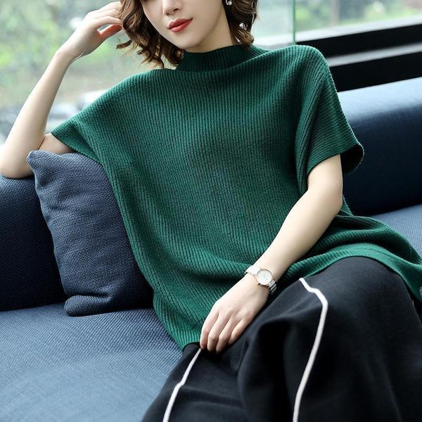 short-sleeved simple style knitted sweater women loose bat sleeves without decoration ribbed solid jumpers pullover spring1, White;black
short-sleeved simple style knitted sweater women loose bat sleeves without decoration ribbed solid jumpers pullover spring1, White;black