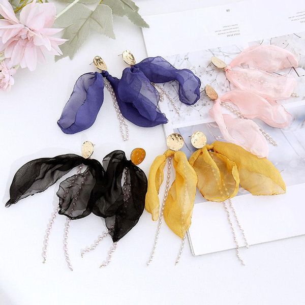 bohemian color bow-knot long lace yarn drop earrings for women trendy party pearl tassel summer earring fashion jewelry gifts, Silver
bohemian color bow-knot long lace yarn drop earrings for women trendy party pearl tassel summer earring fashion jewelry gifts, Silver
