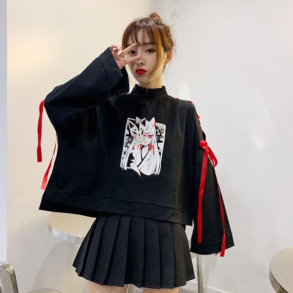 2021 new japanese harajuku spice and wolf fox kitsune streetwear style hoodie cute girls long sleeve hooded coat sweatshirts x097, Black
2021 new japanese harajuku spice and wolf fox kitsune streetwear style hoodie cute girls long sleeve hooded coat sweatshirts x097, Black