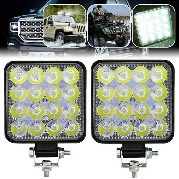 

48w car led work lights driving light gadget flood spot combo lamp atv offroad suv truck 12v 24v lighting bar lamps spotlight modified headl