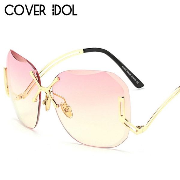 sunglasses fashion oversize women elegant rimless sun glasses female brand designer sunglass uv400 de0634, White;black
sunglasses fashion oversize women elegant rimless sun glasses female brand designer sunglass uv400 de0634, White;black