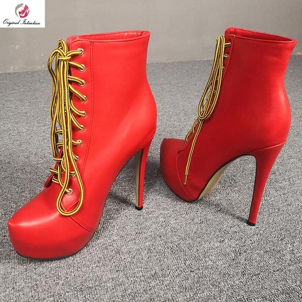 boots original intention fashion lace-up ankle woman yellow lace high platform round toe spike heels black red shoes
boots original intention fashion lace-up ankle woman yellow lace high platform round toe spike heels black red shoes