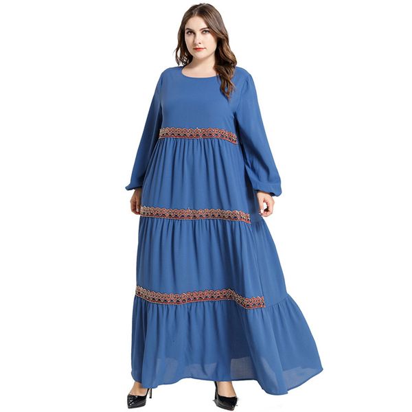 loose oversized plus size dress women summer o neck long sleeve casual dress blue embroidery maxi long dresses
loose oversized plus size dress women summer o neck long sleeve casual dress blue embroidery maxi long dresses