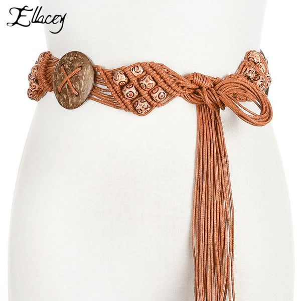 new ethnic style wax rope woven handmade knitting belt bohemian style waist wood dress skirt adjustable belt tassel, Black;brown
new ethnic style wax rope woven handmade knitting belt bohemian style waist wood dress skirt adjustable belt tassel, Black;brown