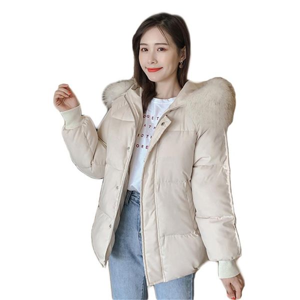 women's down & parkas winter coat women loose 2021 korean fashion thick warmth cotton jacket white plus size fur hooded parka feminina, Black
women's down & parkas winter coat women loose 2021 korean fashion thick warmth cotton jacket white plus size fur hooded parka feminina, Black