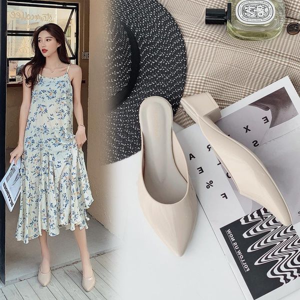 slippers pointed toe chunky heels woman solid slip on slides celebrity mules pantoufles femmes med high jelly shoes women1, Black
slippers pointed toe chunky heels woman solid slip on slides celebrity mules pantoufles femmes med high jelly shoes women1, Black