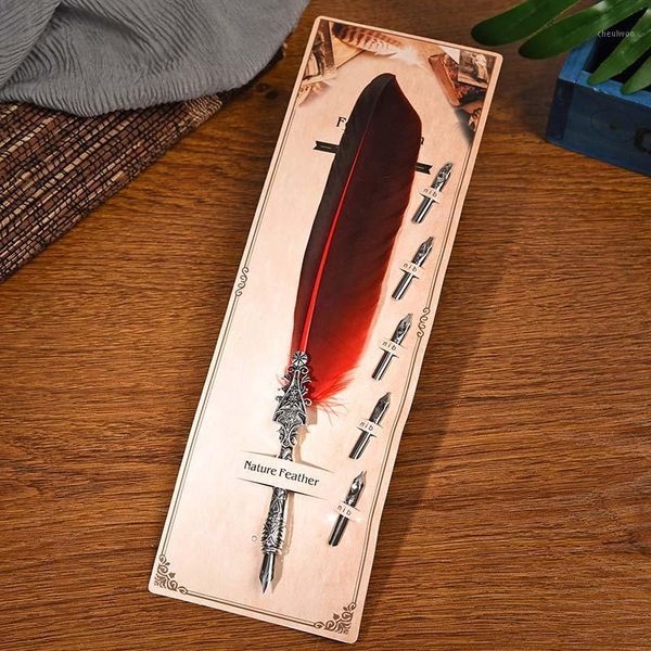 bnb multicolor creative vintage feather pen nib carved flower body round dip water pen student writing fountain holiday gift1
bnb multicolor creative vintage feather pen nib carved flower body round dip water pen student writing fountain holiday gift1