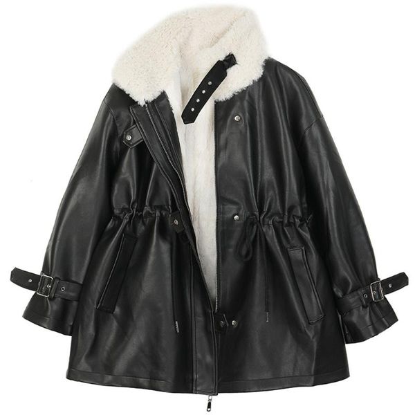 women's jackets plush leather 2021 winter korean version of the bf wind imitation lamb fur jacket, Black;brown
women's jackets plush leather 2021 winter korean version of the bf wind imitation lamb fur jacket, Black;brown
