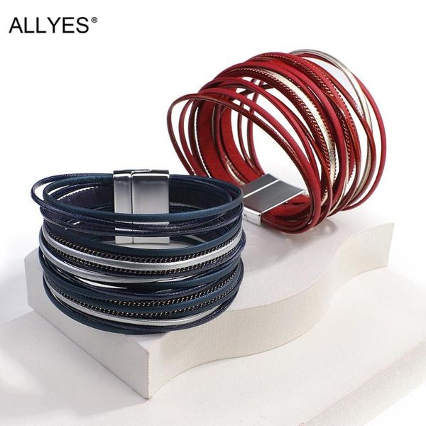 tennis allyes multilayer slim strip leather bracelets for women fashion genuine wrap bracelet female jewelry, Golden;silver
tennis allyes multilayer slim strip leather bracelets for women fashion genuine wrap bracelet female jewelry, Golden;silver