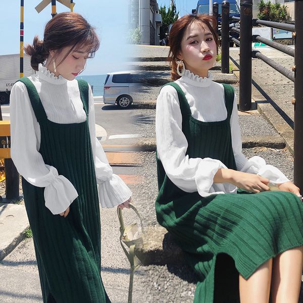 and winter sweaters pregnant women's two piece dress bottomed shirt late pregnancy autumn loose small fresh, White
and winter sweaters pregnant women's two piece dress bottomed shirt late pregnancy autumn loose small fresh, White