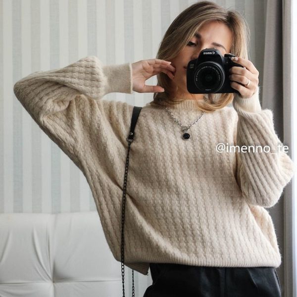 gigogou oversized autumn winter women sweater loose casual knitted female jumper thick warm cashmere pullovers wool sweaters 201130, White;black
gigogou oversized autumn winter women sweater loose casual knitted female jumper thick warm cashmere pullovers wool sweaters 201130, White;black