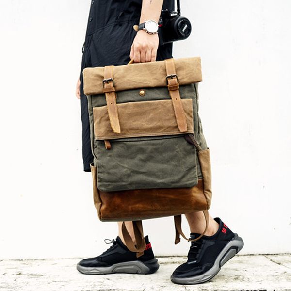 закрытый портативный холст рюкзак мужской старинный колледж bagpack большая дорожная сумка доказательство дуэроубедиемая вода zqak
закрытый портативный холст рюкзак мужской старинный колледж bagpack большая дорожная сумка доказательство дуэроубедиемая вода zqak