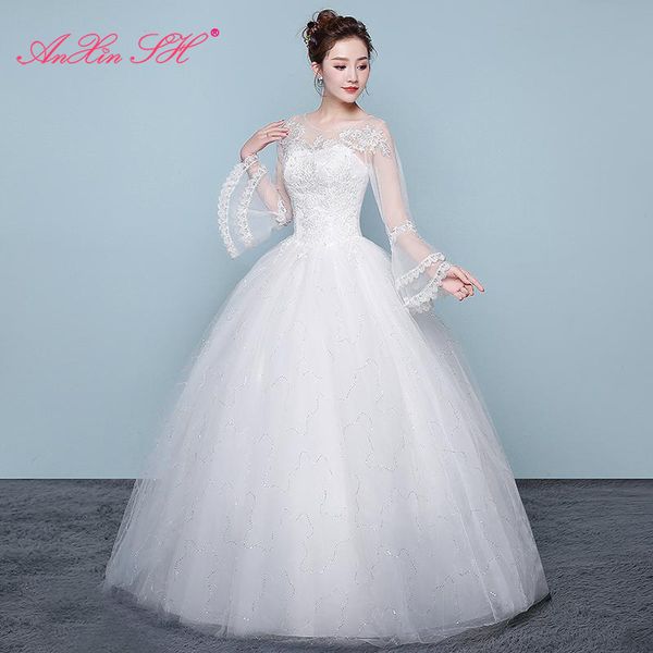 anxin sh princess white lace wedding dress party vintage o neck beading crystal flower flare sleeve
anxin sh princess white lace wedding dress party vintage o neck beading crystal flower flare sleeve