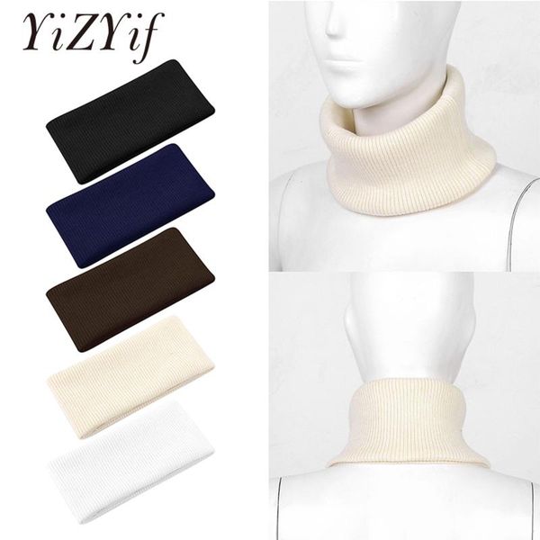 fashion detachable collar cashmere knit winter false fake turtleneck collar stand female loop scarf neck warmer for women men, Black;gray