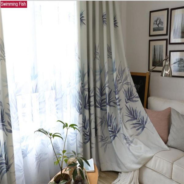 curtain & drapes nordic style fresh polyester curtains bedroom ink window screening