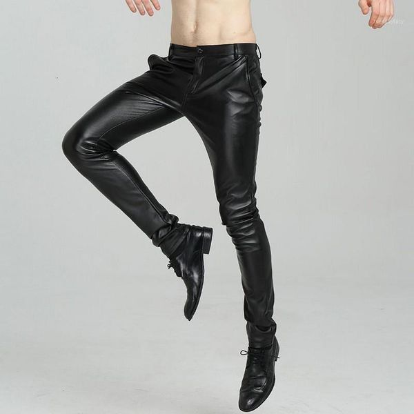 men's pants 2021 arrival casual menswear fashion solid pu leather man motorcycle trousers korean slim fit skinny plus size1, Black
men's pants 2021 arrival casual menswear fashion solid pu leather man motorcycle trousers korean slim fit skinny plus size1, Black