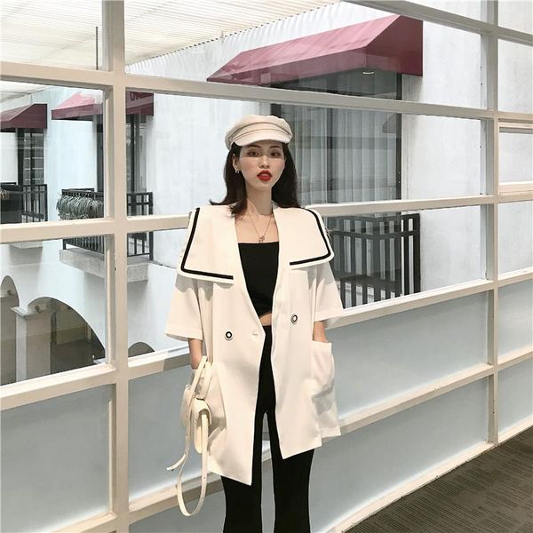 women's jackets women coats and spring summer sailor collar pockets button office lady womens wide-waisted fashion, Black;brown
women's jackets women coats and spring summer sailor collar pockets button office lady womens wide-waisted fashion, Black;brown