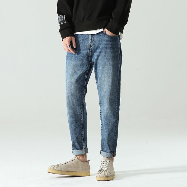 net red same 2020 new jeans men's pure cotton loose cropped comfortable and breathable korean fashion brand pants, Blue
net red same 2020 new jeans men's pure cotton loose cropped comfortable and breathable korean fashion brand pants, Blue