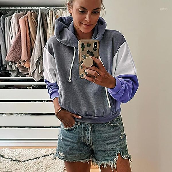 drawstring hood collar contrast color casual ladies hoodies loose long-sleeved stitching was thin sweatshirts female 2020 spring1, Black
drawstring hood collar contrast color casual ladies hoodies loose long-sleeved stitching was thin sweatshirts female 2020 spring1, Black