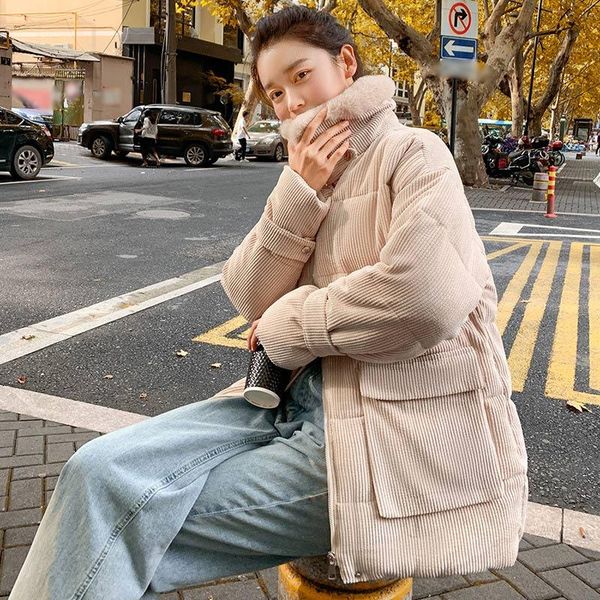 women's down & parkas corduroy parka padded coat ladies faux fur collar thick warm coats female 2021 winter korean puffer outerwear cc2, Black
women's down & parkas corduroy parka padded coat ladies faux fur collar thick warm coats female 2021 winter korean puffer outerwear cc2, Black