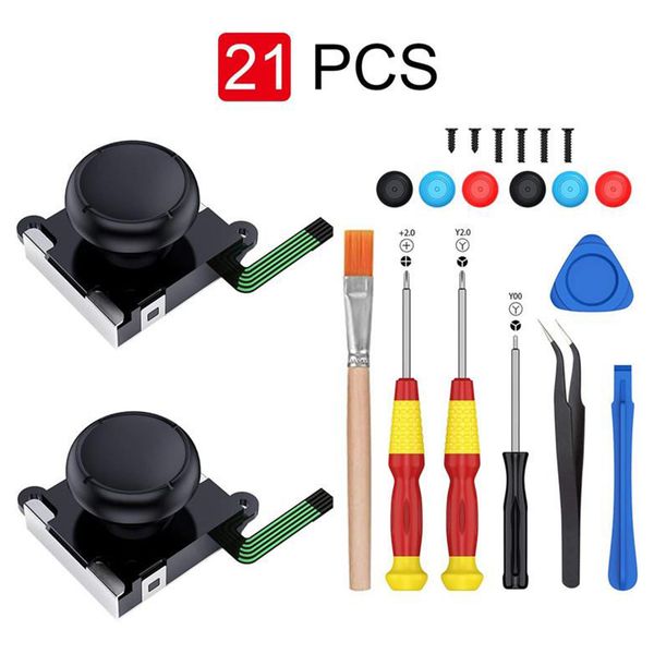 2-pack 3d joycon joystick replacement, analog thumb stick repair kit for switch, cross screwdriver, pry tools + thumbstick caps+1 brush
2-pack 3d joycon joystick replacement, analog thumb stick repair kit for switch, cross screwdriver, pry tools + thumbstick caps+1 brush