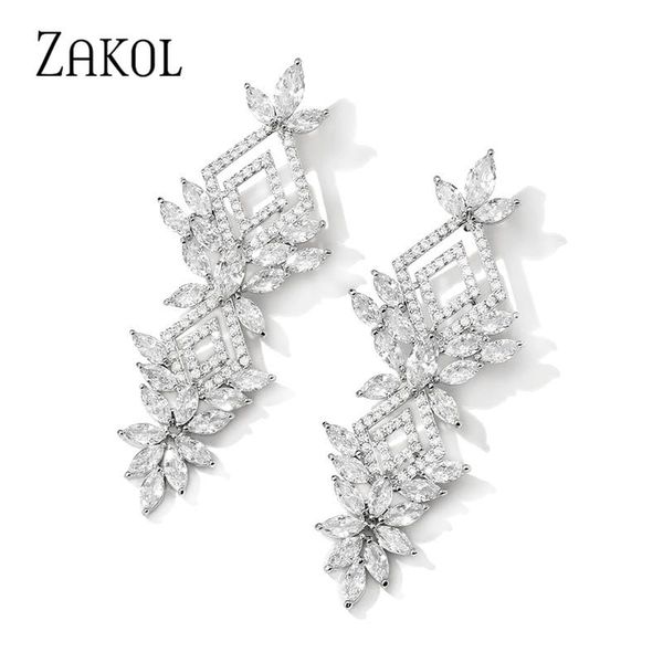 zakol vintage leaf wedding party jewelry accessories cubic zirconia big long luxury bridal drop earrings for women fsep5007, Silver
zakol vintage leaf wedding party jewelry accessories cubic zirconia big long luxury bridal drop earrings for women fsep5007, Silver