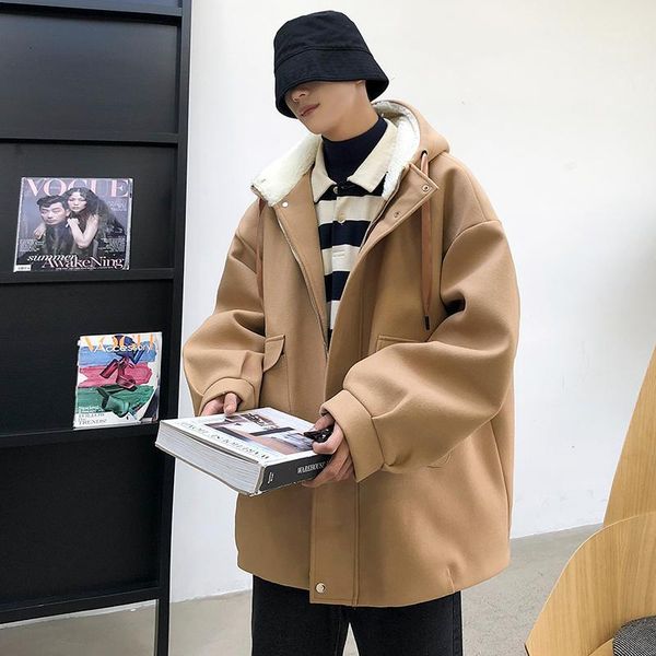 winter thickened woolen coat men warm fashion solid color casual hooded woolen jacket man streetwear wild loose lambskin jacket1, Black
winter thickened woolen coat men warm fashion solid color casual hooded woolen jacket man streetwear wild loose lambskin jacket1, Black