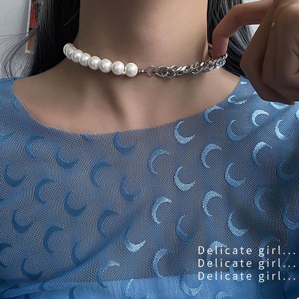 chokers vintage imitation pearl short choker necklace for women silver color thick long chain pendant girl sweater collar 2021, Golden;silver
chokers vintage imitation pearl short choker necklace for women silver color thick long chain pendant girl sweater collar 2021, Golden;silver