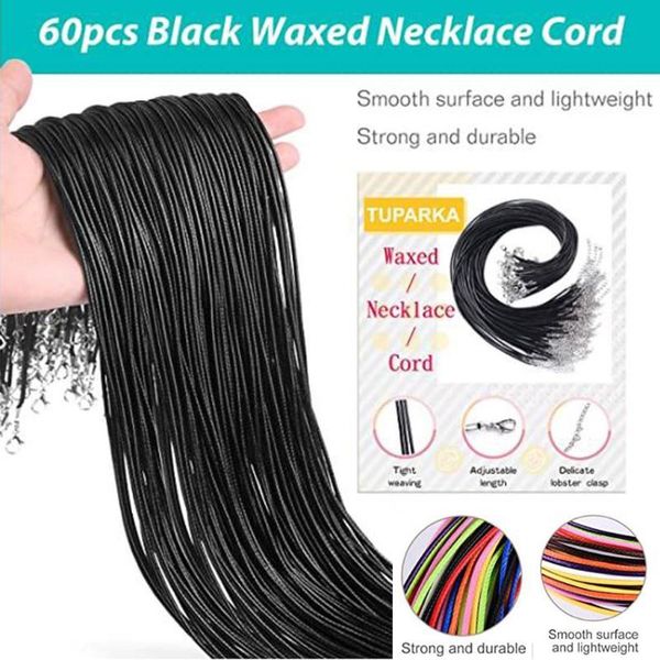 chains 60pcs black wax line necklace pendant charms cord beads string lobster clasp strap rope chokers necklaces for women 2021, Silver
chains 60pcs black wax line necklace pendant charms cord beads string lobster clasp strap rope chokers necklaces for women 2021, Silver