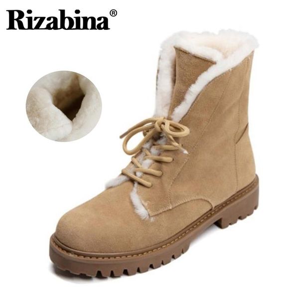 rizabina women snow boots real leather shoes warm fur winter shoes woman short boots fashion platform footwear size 34-39, Black
rizabina women snow boots real leather shoes warm fur winter shoes woman short boots fashion platform footwear size 34-39, Black