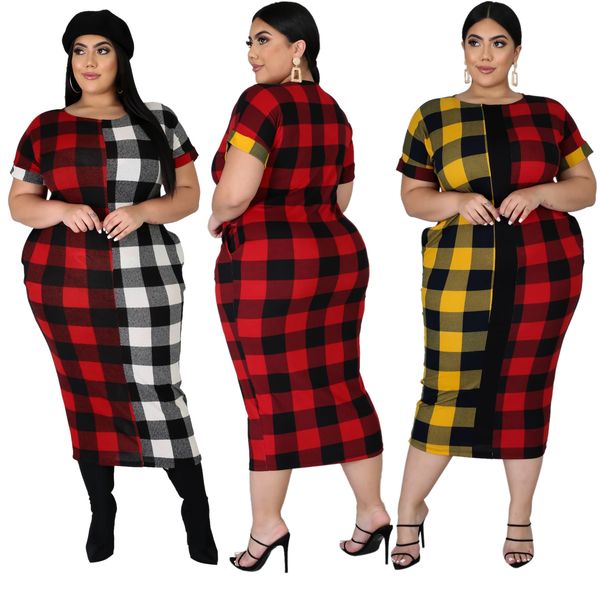 sj3299 european american women's clothing new color matching plaid printing fashion casual dress xl-5xl, Black;gray
sj3299 european american women's clothing new color matching plaid printing fashion casual dress xl-5xl, Black;gray