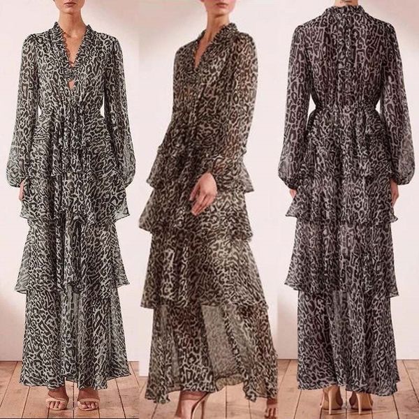 zanzea fashoin summer leopard print maxi dress women's deep v neck lantern sleeve sundress female loose ruffles dresses vestido7 t20032, Black;pink
zanzea fashoin summer leopard print maxi dress women's deep v neck lantern sleeve sundress female loose ruffles dresses vestido7 t20032, Black;pink