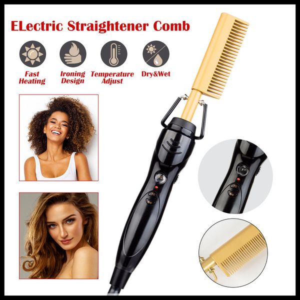 electric hair curler comb wet and dry use hair curling iron straightener comb copper 110-240v hair styling tools
electric hair curler comb wet and dry use hair curling iron straightener comb copper 110-240v hair styling tools