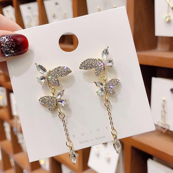 dangle & chandelier women's earrings are long and bright tassel with miniature zircon butterfly asymmetrical bohemian wholesale1, Silver
dangle & chandelier women's earrings are long and bright tassel with miniature zircon butterfly asymmetrical bohemian wholesale1, Silver