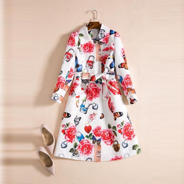 luxury flower print women trenchcoat fashion turn-down collar long sleeve coat with belt1, Tan;black
luxury flower print women trenchcoat fashion turn-down collar long sleeve coat with belt1, Tan;black