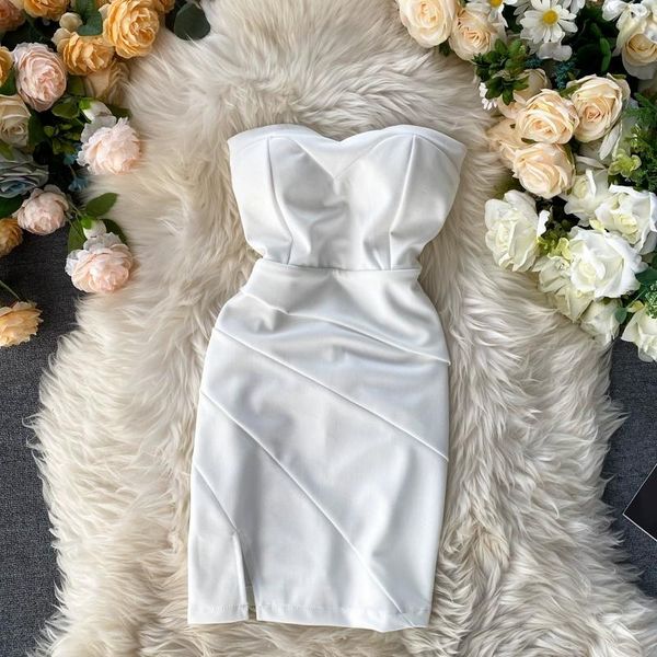 women's nightclub style tube dress mini folds slim slimming split ends female party vestidos ll1000, Black;gray
women's nightclub style tube dress mini folds slim slimming split ends female party vestidos ll1000, Black;gray