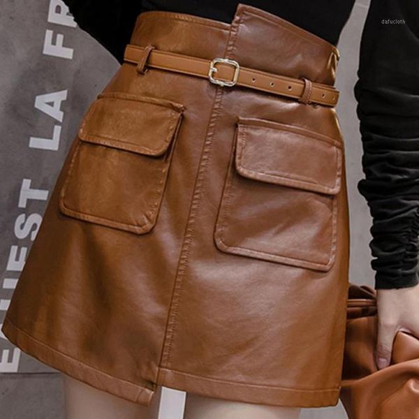 2020 winter asymmetrical pu leather brown mini skirts with pockets high waist solid vintage fashion female black skirts1
2020 winter asymmetrical pu leather brown mini skirts with pockets high waist solid vintage fashion female black skirts1