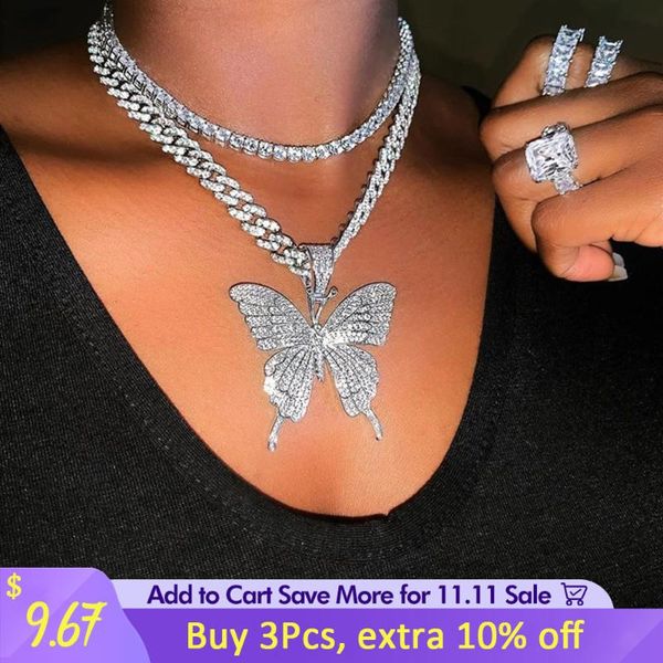 chokers shiny cute butterfly pendant necklace hip hop rhinestone cuban link chain choker for women jewelry gift 2021, Golden;silver
chokers shiny cute butterfly pendant necklace hip hop rhinestone cuban link chain choker for women jewelry gift 2021, Golden;silver