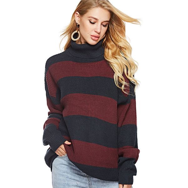 female winter shirt in black mesh, turtleneck, striped sweater, women's knitted shirt, long sleeve sweater xt9h, White;black
female winter shirt in black mesh, turtleneck, striped sweater, women's knitted shirt, long sleeve sweater xt9h, White;black