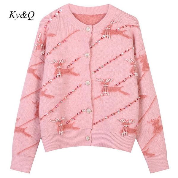 women's knits & tees 2021 autumn winter christmas elk knitted cardigan pink beading o-neck coat retro sweet gentle long sleeve women ja, White
women's knits & tees 2021 autumn winter christmas elk knitted cardigan pink beading o-neck coat retro sweet gentle long sleeve women ja, White